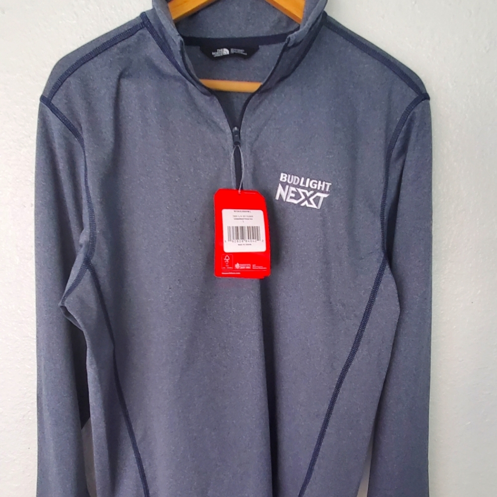 New Men's gray Bud Light Next/North Face Quarter Zip